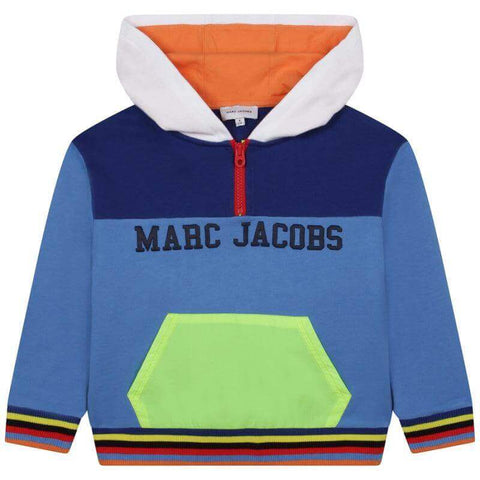 Marc Jacobs Boys Blue Logo Hooded Sweatshirt Marc Jacobs Boys Blue Logo Hooded Sweatshirt
