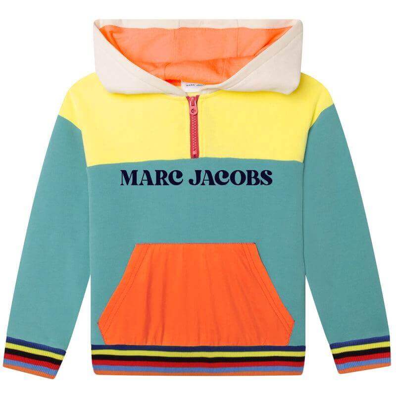 Marc Jacobs Boys Green Colour block Hoodie Marc Jacobs Boys Green Colour block Hoodie