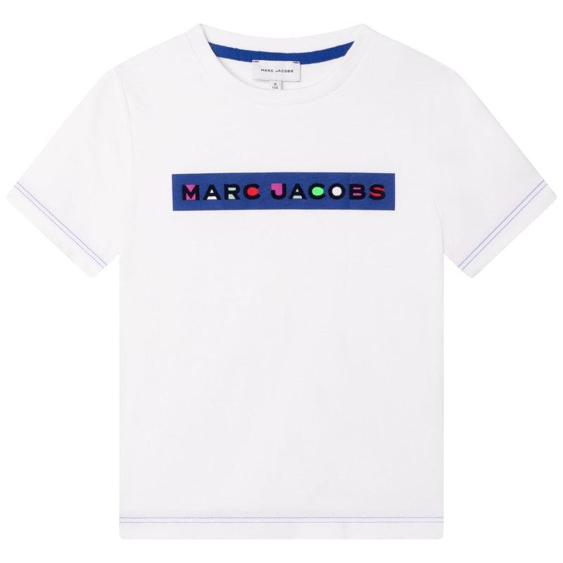 Marc Jacobs Boys White Multi Colour Logo T-Shirt Marc Jacobs Boys White Multi Colour Logo T-Shirt