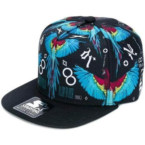 Marcelo Burlon Boys Black All over Wings Cap Marcelo Burlon Boys Black All over Wings Cap