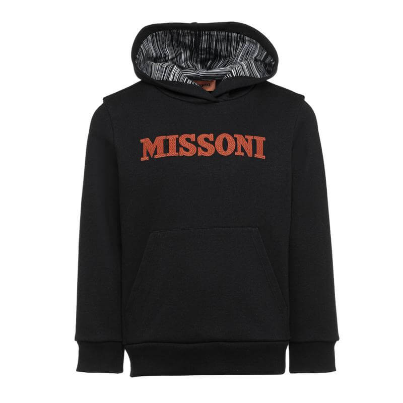 Missoni Kids Boys Black Logo Hoody Missoni Kids Boys Black Logo Hoody