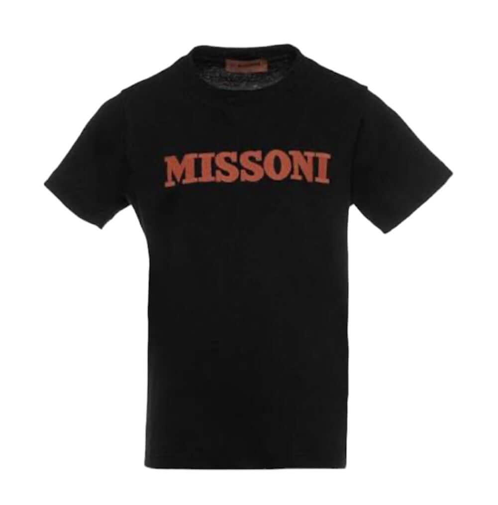 Missoni Kids Boys Black Logo T-Shirt Missoni Kids Boys Black Logo T-Shirt