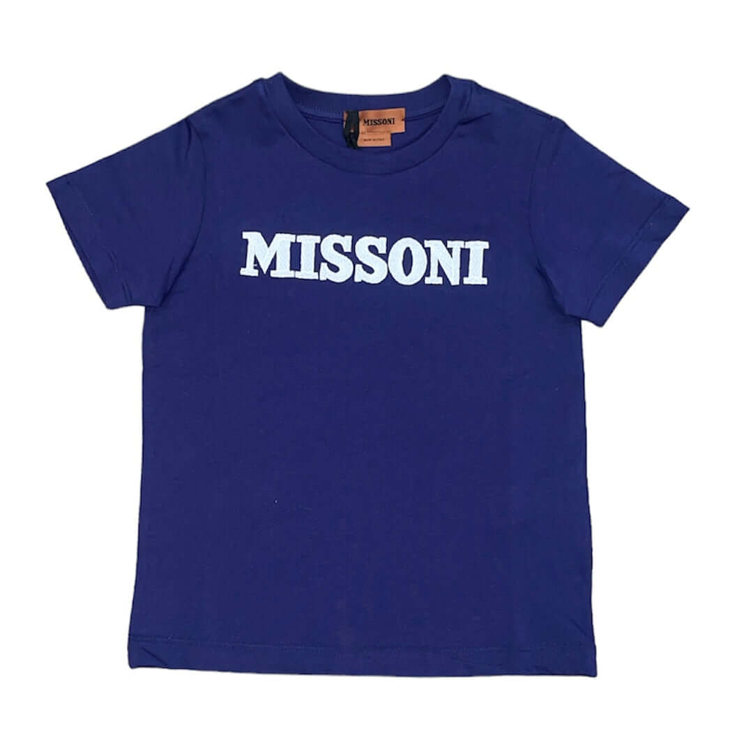 Missoni Kids Boys Blue Logo T-Shirt Missoni Kids Boys Blue Logo T-Shirt