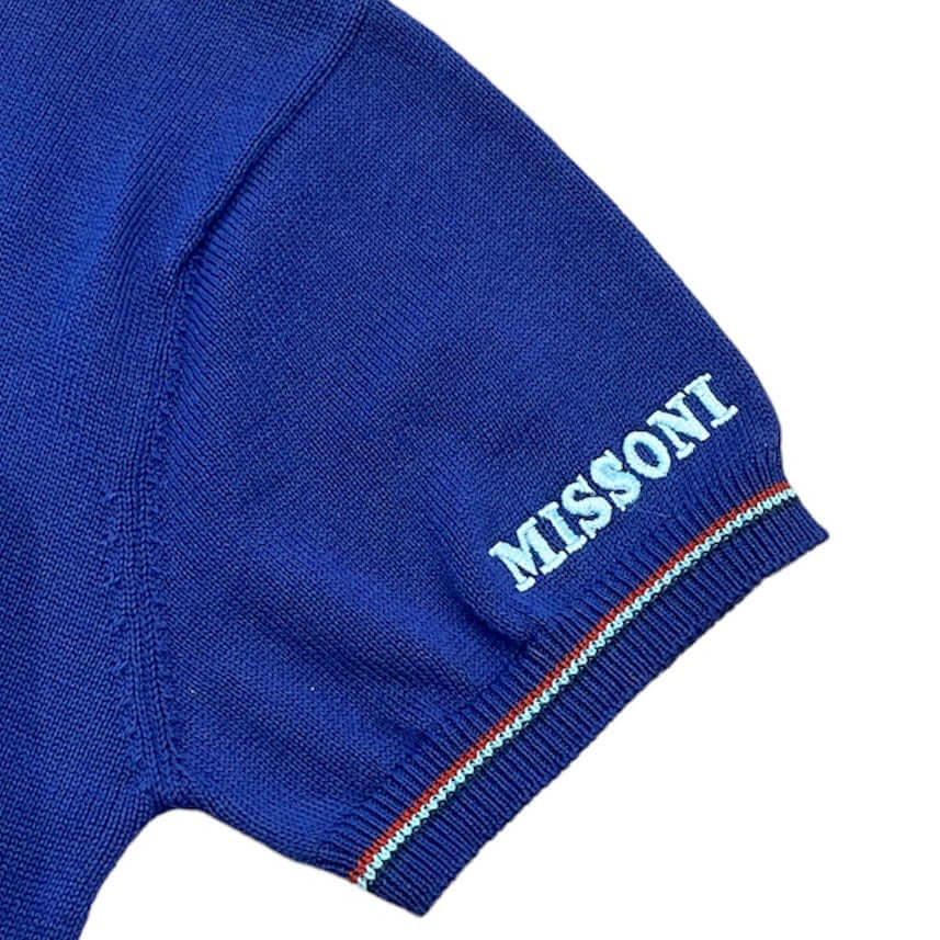 Missoni Kids Boys Navy Knit Polo Missoni Kids Boys Navy Knit Polo