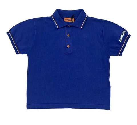 Missoni Kids Boys Navy Knit Polo Missoni Kids Boys Navy Knit Polo