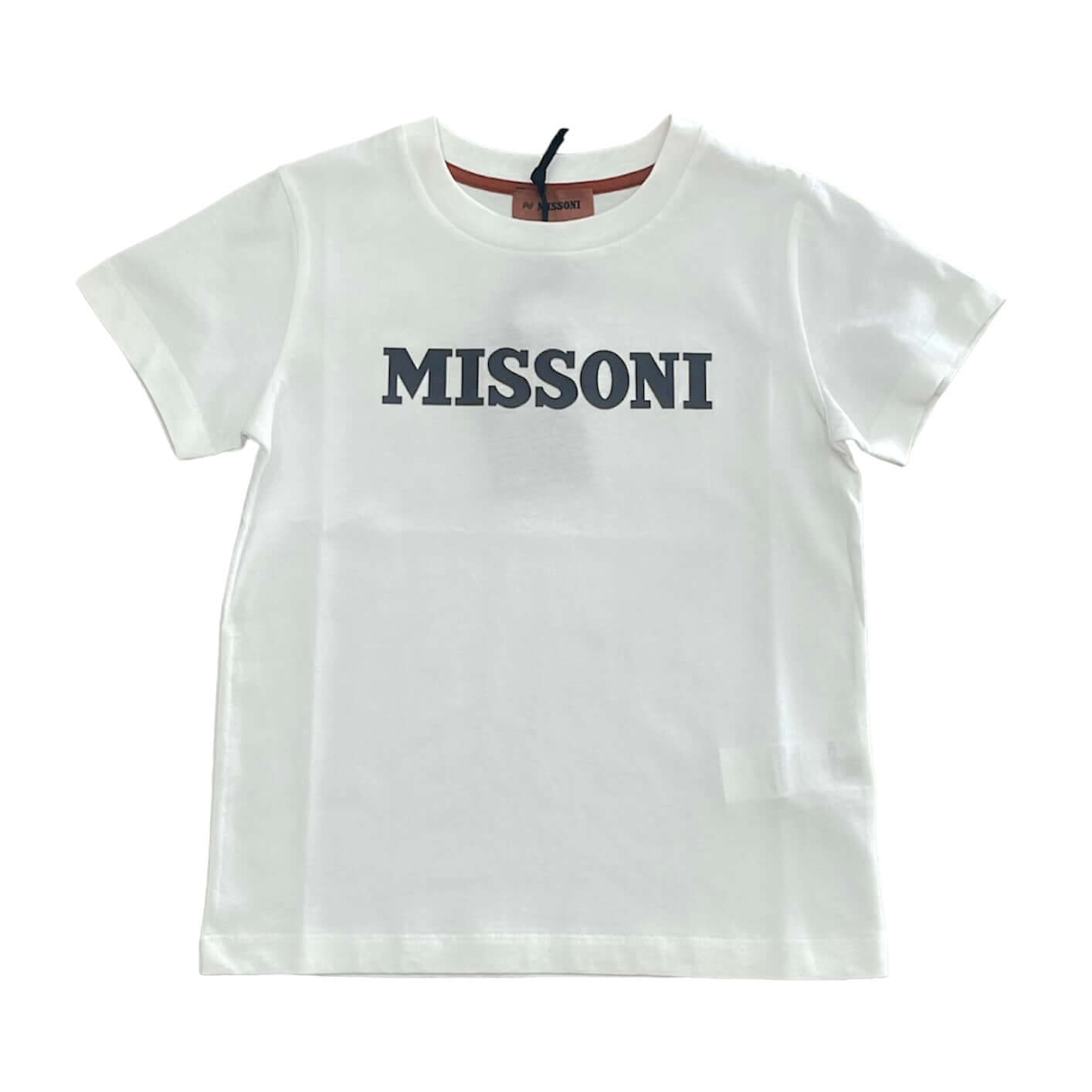 Missoni Kids Boys White Logo T-Shirt Missoni Kids Boys White Logo T-Shirt