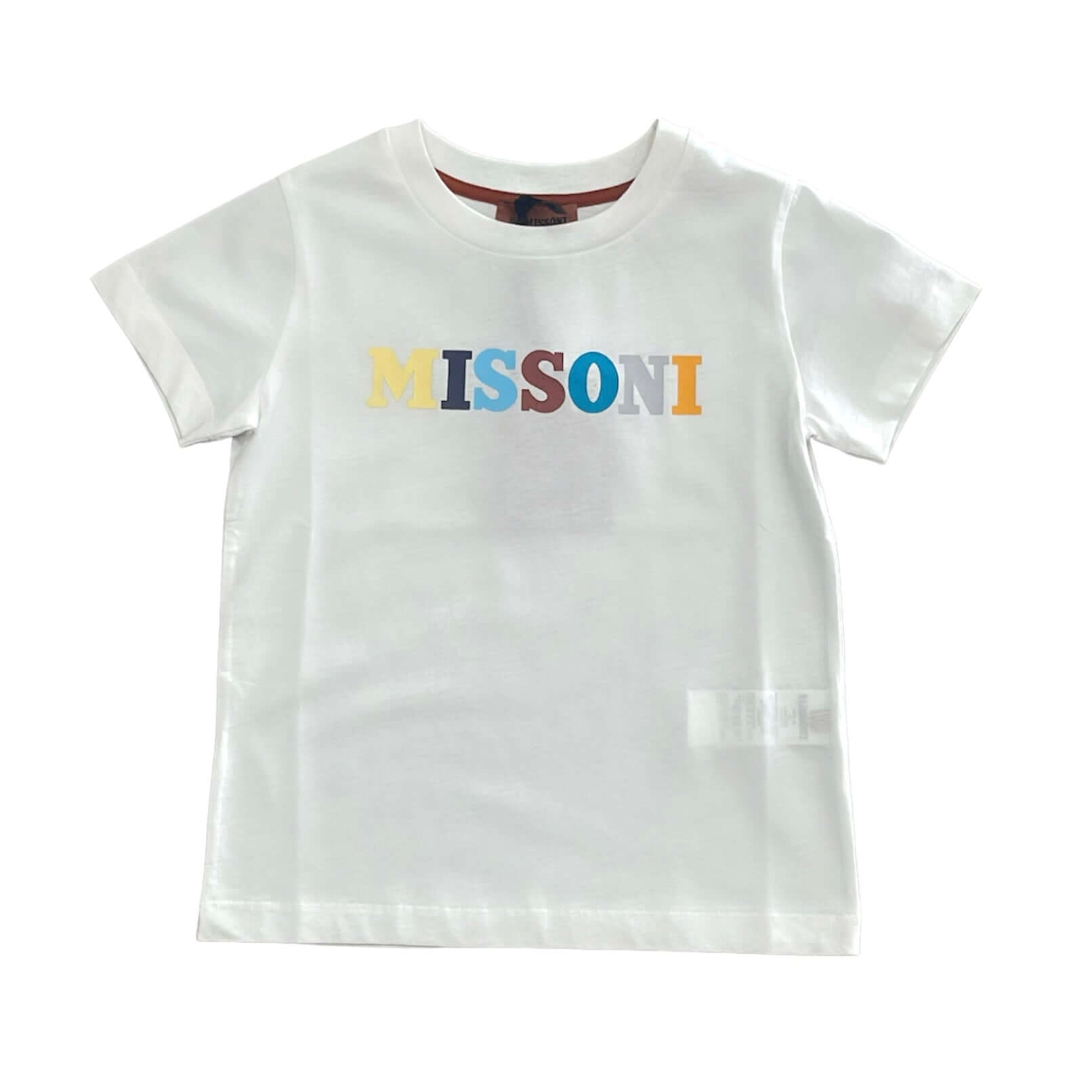 Missoni Kids Boys White Multi Logo T-Shirt Missoni Kids Boys White Multi Logo T-Shirt