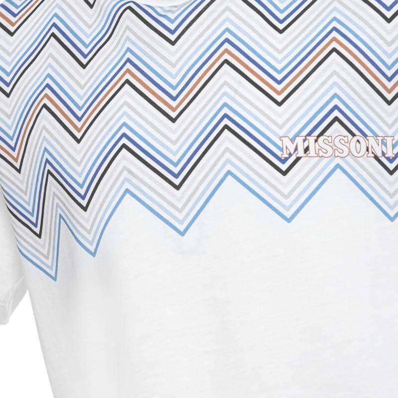 Missoni Kids Boys White Zig Zag T-Shirt Missoni Kids Boys White Zig Zag T-Shirt
