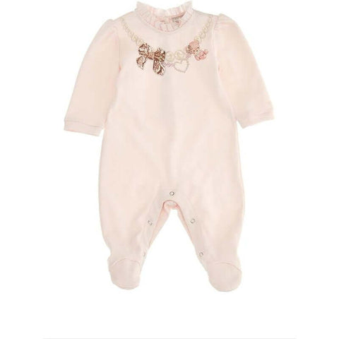 Monnalisa Baby Girls Pink Babygrow Monnalisa Baby Girls Pink Babygrow