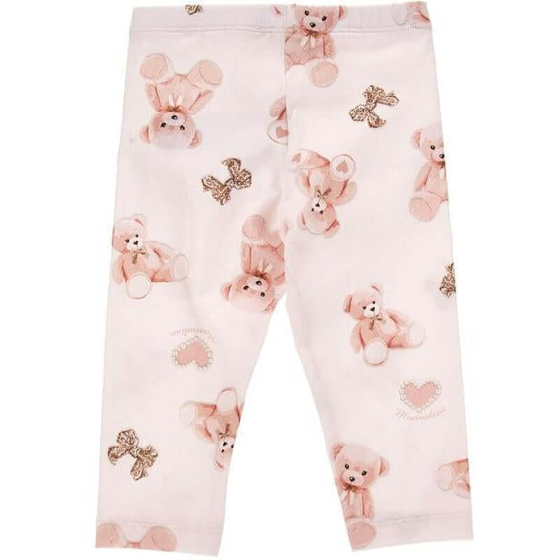 Monnalisa Baby Girls Pink Bear Leggings Monnalisa Baby Girls Pink Bear Leggings