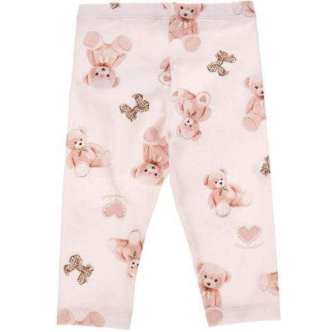 Monnalisa Baby Girls Pink Bear Leggings Monnalisa Baby Girls Pink Bear Leggings
