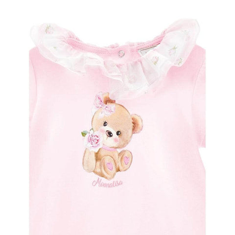 Monnalisa Baby Girls Pink Bear Romper Monnalisa Baby Girls Pink Bear Romper