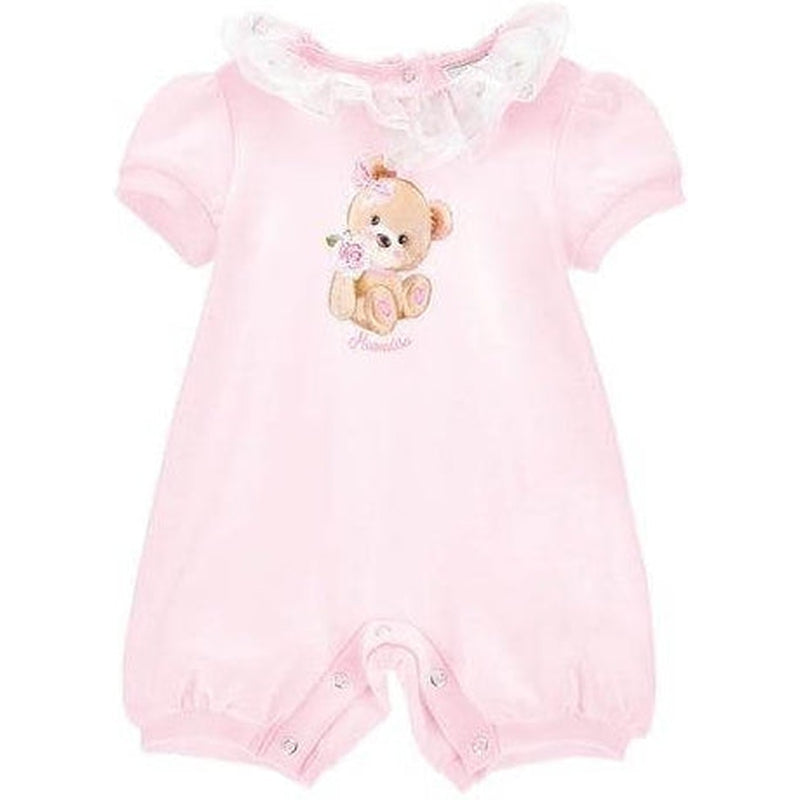 Monnalisa Baby Girls Pink Bear Romper Monnalisa Baby Girls Pink Bear Romper