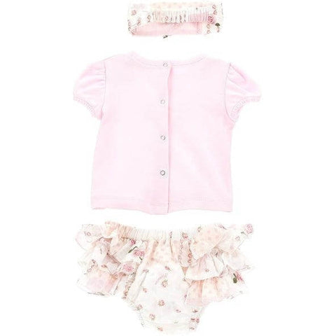 Monnalisa Baby Girls Pink Rose Set Monnalisa Baby Girls Pink Rose Set