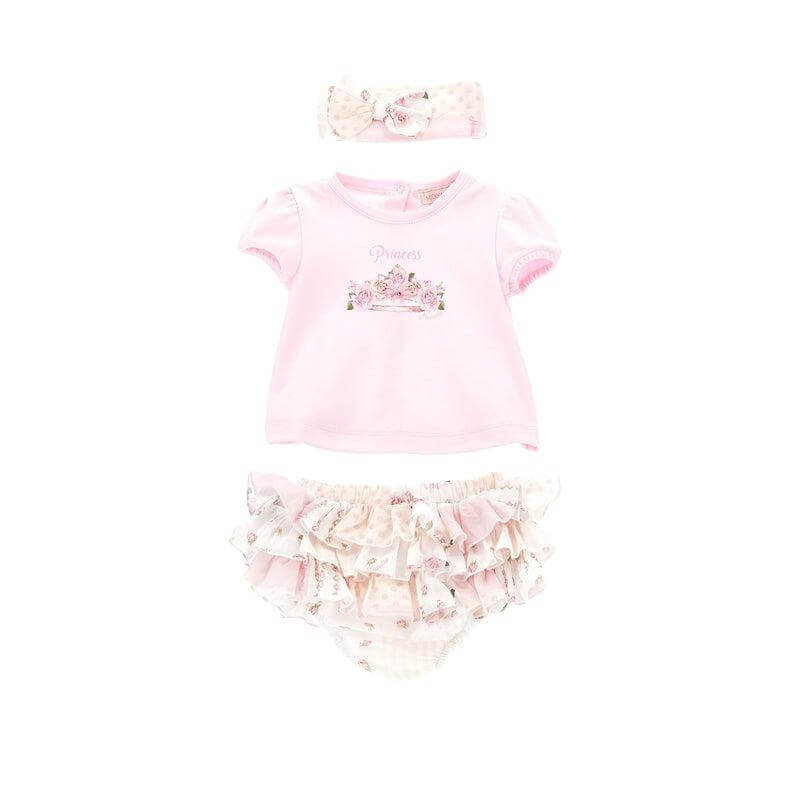Monnalisa Baby Girls Pink Rose Set Monnalisa Baby Girls Pink Rose Set