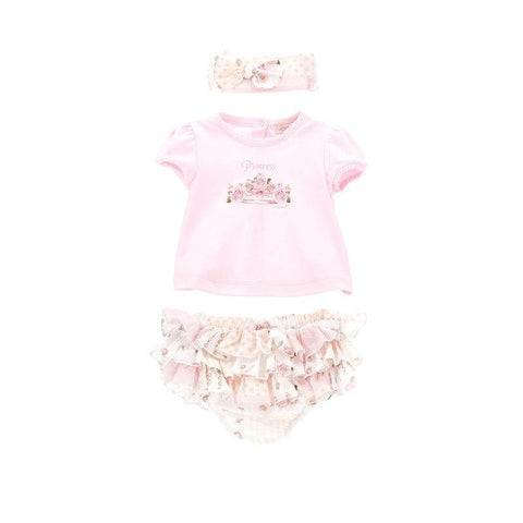 Monnalisa Baby Girls Pink Rose Set Monnalisa Baby Girls Pink Rose Set