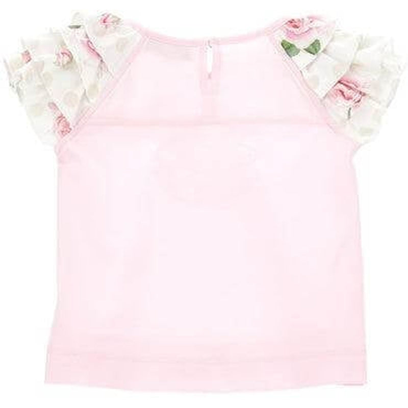 Monnalisa Baby Girls Pink Rose T-Shirt Monnalisa Baby Girls Pink Rose T-Shirt