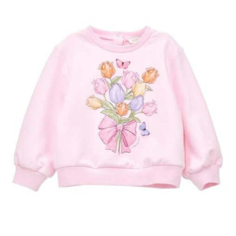 Monnalisa Baby Girls Pink Tulip Sweater Monnalisa Baby Girls Pink Tulip Sweater