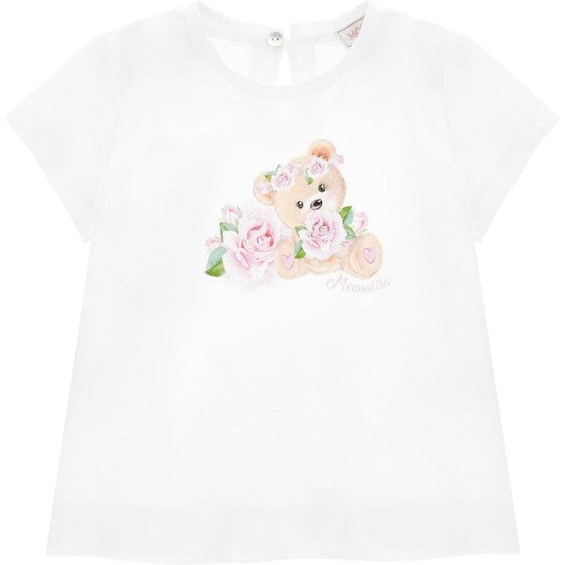 Monnalisa Baby Girls White Bear T-Shirt Monnalisa Baby Girls White Bear T-Shirt