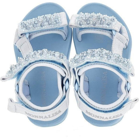 Monnalisa Girls Blue Jewel Sandals Monnalisa Girls Blue Jewel Sandals