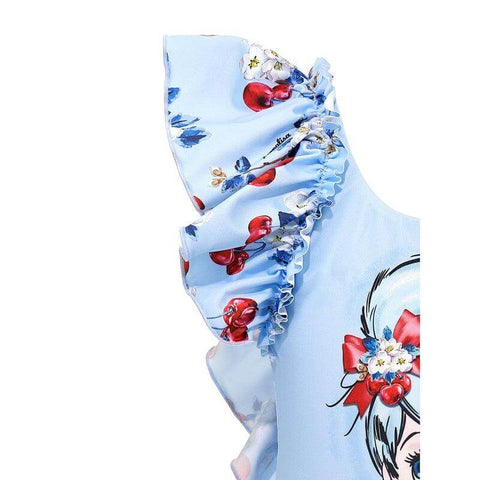 Monnalisa Girls Blue Tinkerbell Swimming Costume Monnalisa Girls Blue Tinkerbell Swimming Costume