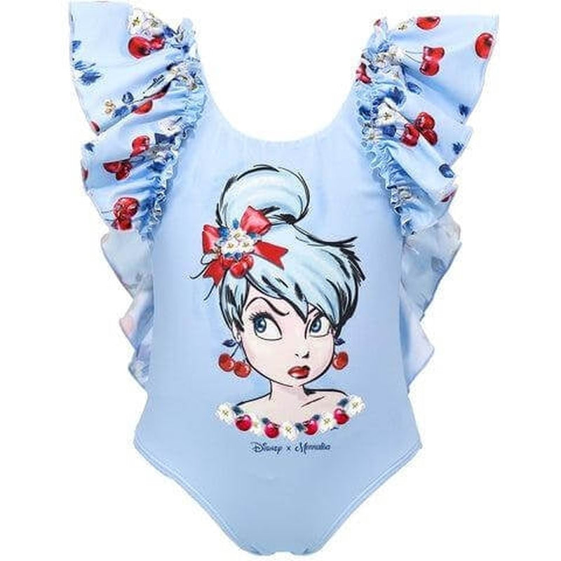 Monnalisa Girls Blue Tinkerbell Swimming Costume Monnalisa Girls Blue Tinkerbell Swimming Costume