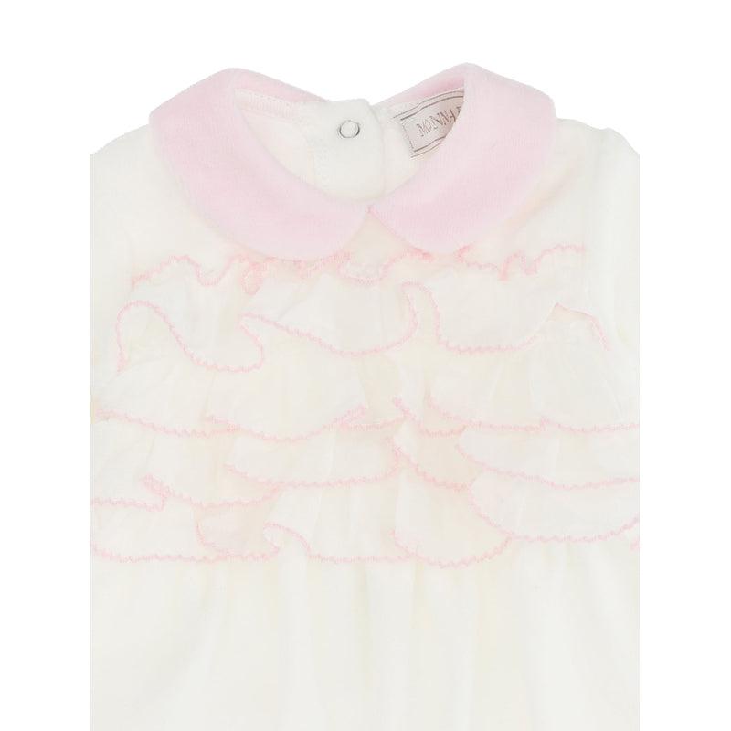 Monnalisa Girls Cream Frill Babygrow Monnalisa Girls Cream Frill Babygrow