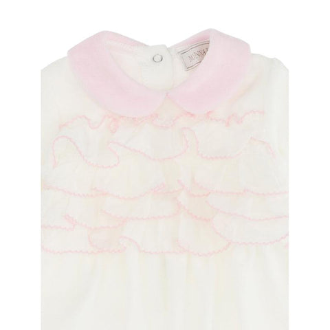 Monnalisa Girls Cream Frill Babygrow Monnalisa Girls Cream Frill Babygrow