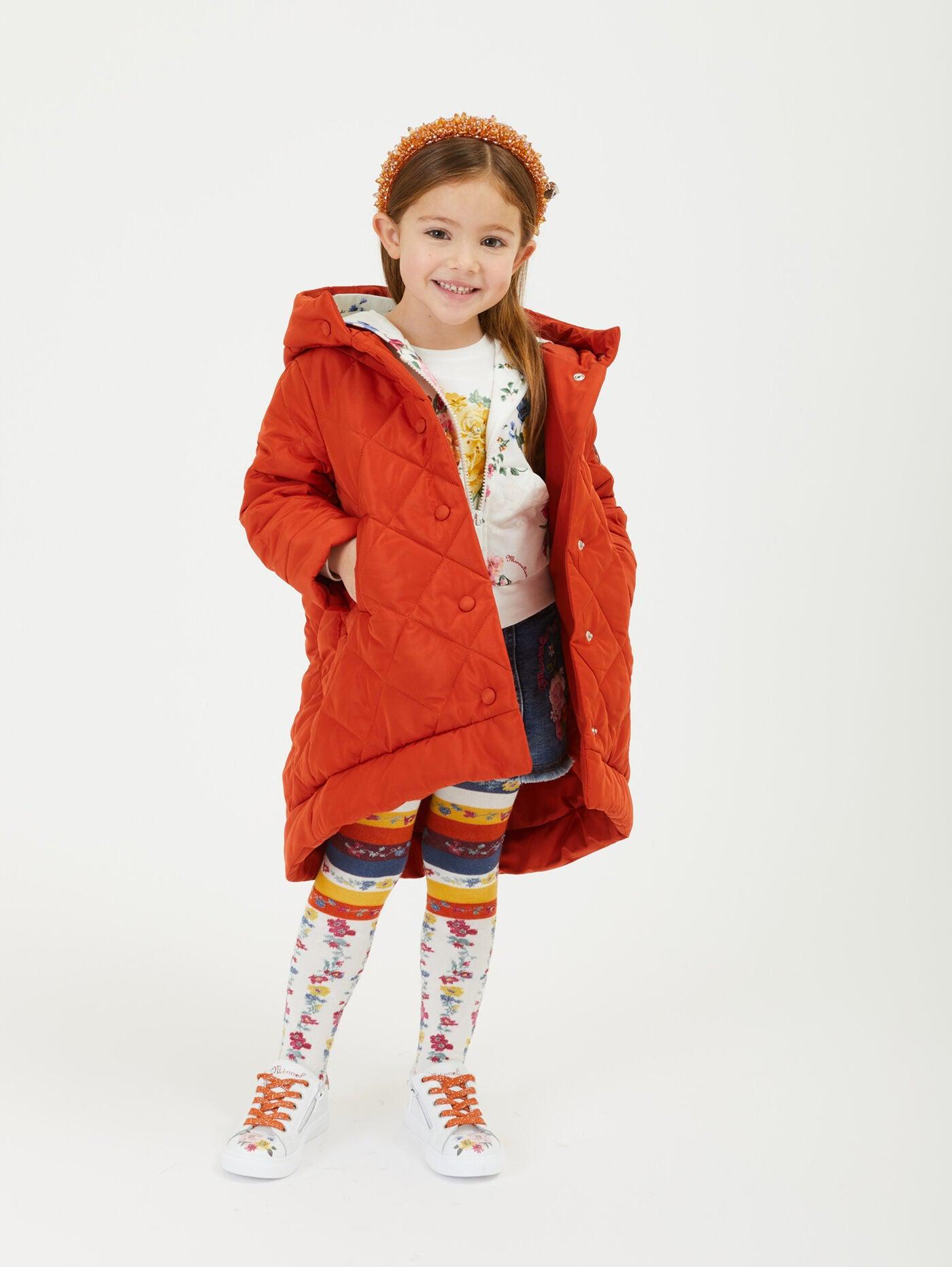 Monnalisa Girls Orange Flower Tights Monnalisa Girls Orange Flower Tights