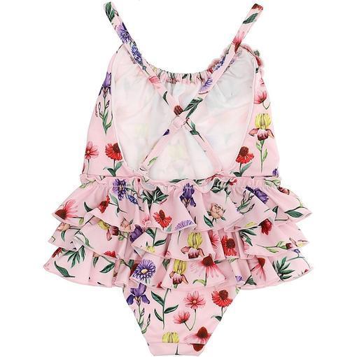Monnalisa Girls Pink Floral Swimsuit Monnalisa Girls Pink Floral Swimsuit