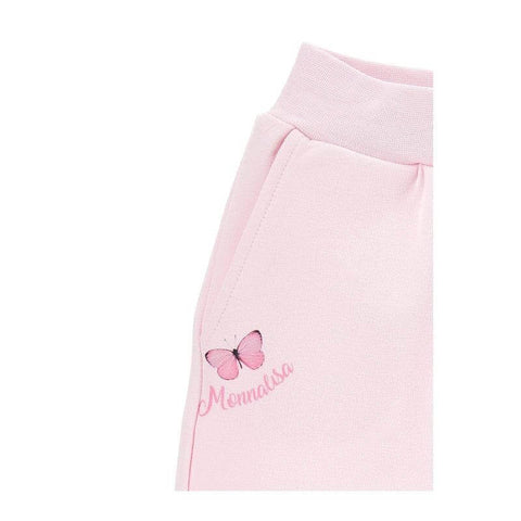 Monnalisa Girls Pink Flower Joggers Monnalisa Girls Pink Flower Joggers