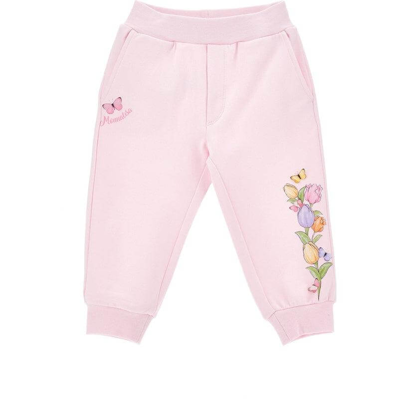 Monnalisa Girls Pink Flower Joggers Monnalisa Girls Pink Flower Joggers
