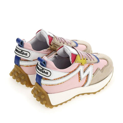 Monnalisa Girls Pink Multi Lace Trainer Monnalisa Girls Pink Multi Lace Trainer