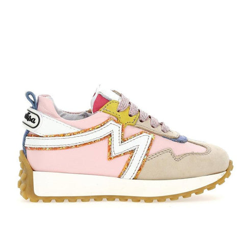 Monnalisa Girls Pink Multi Lace Trainer Monnalisa Girls Pink Multi Lace Trainer