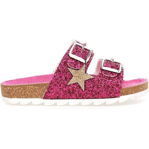 Monnalisa Girls Pink Star Glitter Sandals Monnalisa Girls Pink Star Glitter Sandals
