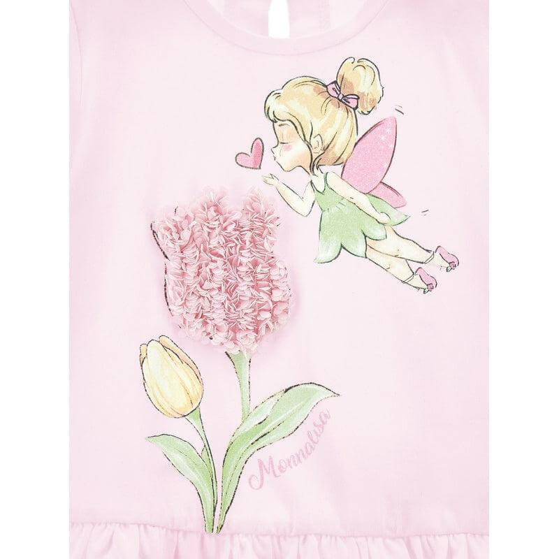Monnalisa Girls Pink Tinkerbell Peplum Tunic Monnalisa Girls Pink Tinkerbell Peplum Tunic
