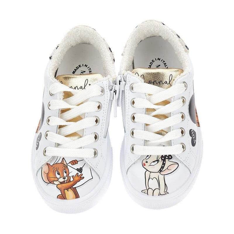 Monnalisa Girls White Jerry & Cherie Trainers Monnalisa Girls White Jerry & Cherie Trainers