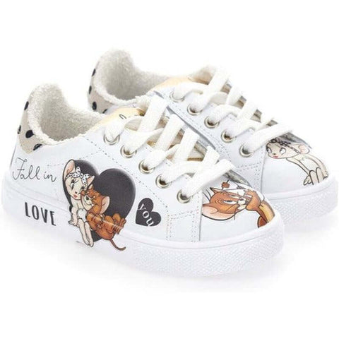 Monnalisa Girls White Jerry & Cherie Trainers Monnalisa Girls White Jerry & Cherie Trainers