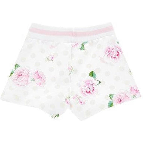 Monnalisa Girls White Rose Print Shorts Monnalisa Girls White Rose Print Shorts