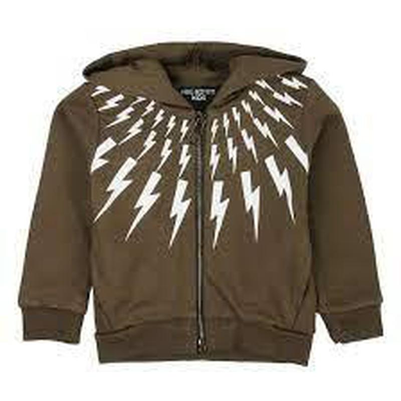Neil Barrett Baby Boys Khaki Lightening Hoody Neil Barrett Baby Boys Khaki Lightening Hoody