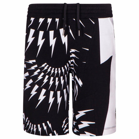 Neil Barrett Boys Black Thunderbolt Shorts Neil Barrett Boys Black Thunderbolt Shorts