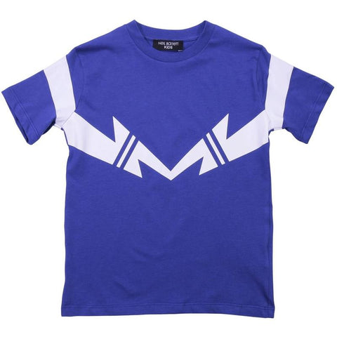 Neil Barrett Boys Blue Lightning Bolt T-Shirt Neil Barrett Boys Blue Lightning Bolt T-Shirt