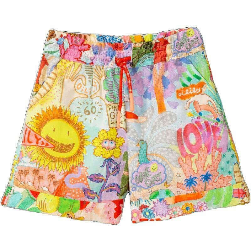 Oilily Girls Blue Poet woven Shorts Oilily Girls Blue Poet woven Shorts