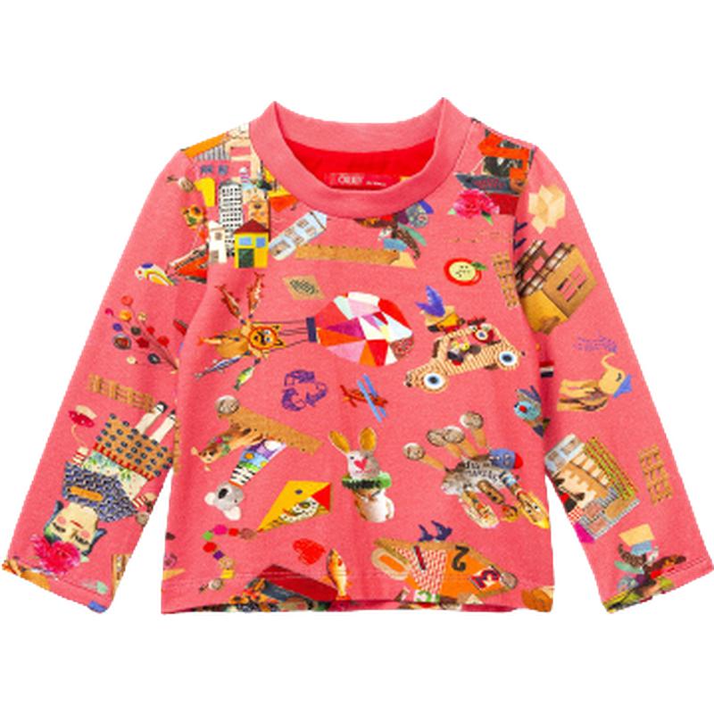 Oilily Girls Collage Craft Jersey Pink T-Shirt Oilily Girls Collage Craft Jersey Pink T-Shirt