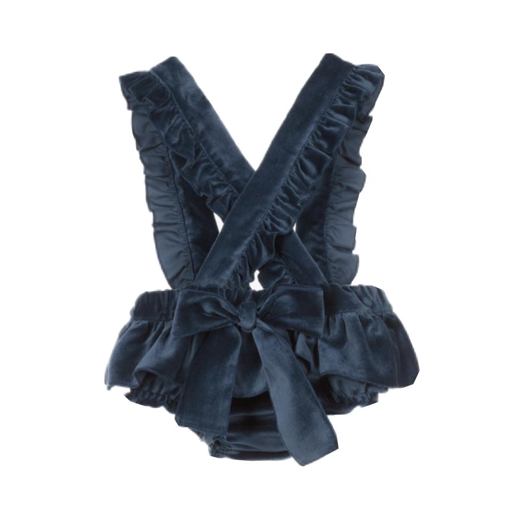 Phi Clothing Blue Velvet Bloomers With Strap Phi Clothing Blue Velvet Bloomers With Strap