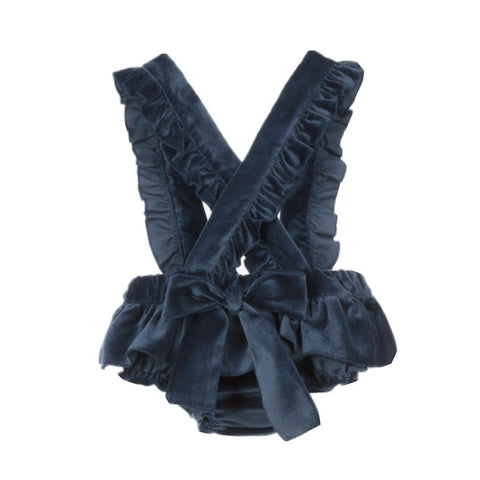 Phi Clothing Blue Velvet Bloomers With Strap Phi Clothing Blue Velvet Bloomers With Strap