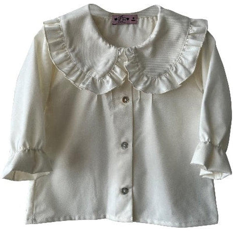 Phi Clothing Girls Cream Ruffle Blouse Phi Clothing Girls Cream Ruffle Blouse