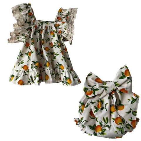 Phi Clothing Girls Orange Print Blouse & Bloomers Phi Clothing Girls Orange Print Blouse & Bloomers