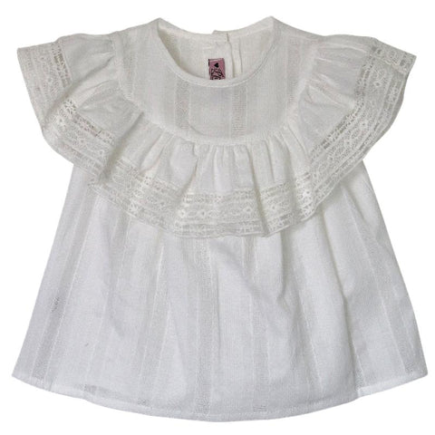 Phi Clothing Girls White Frill Blouse Phi Clothing Girls White Frill Blouse