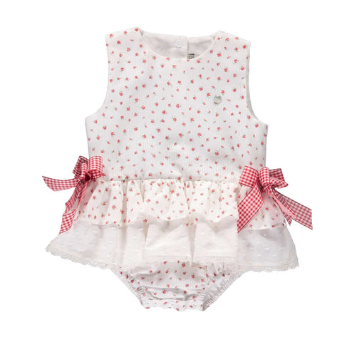Piccola Speranza Baby Check Spotted Romper Piccola Speranza Baby Check Spotted Romper